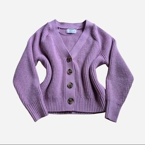 Soft Lilac Pink Cardigan With Buttons